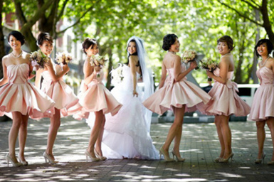 4 short length skirts for bridesmaid