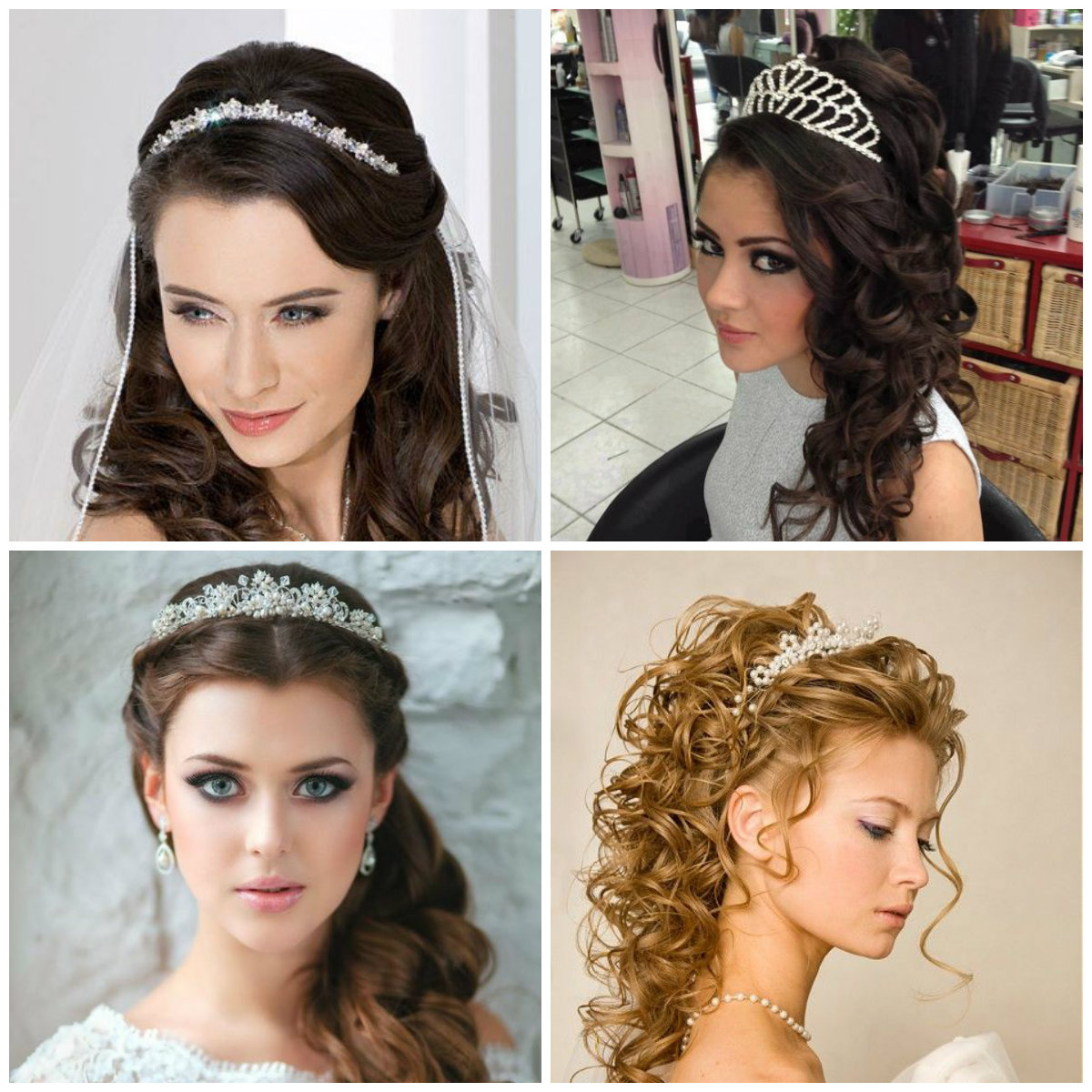 5 curly hairstyle and wedding tiara