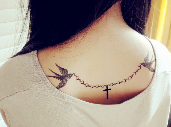 10 swallow design bridal neck tattoos ideas