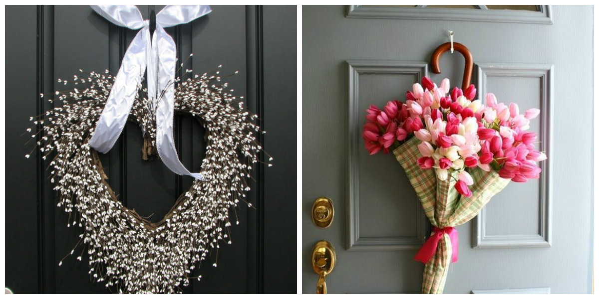 4 door wreath idea for wedding decoration