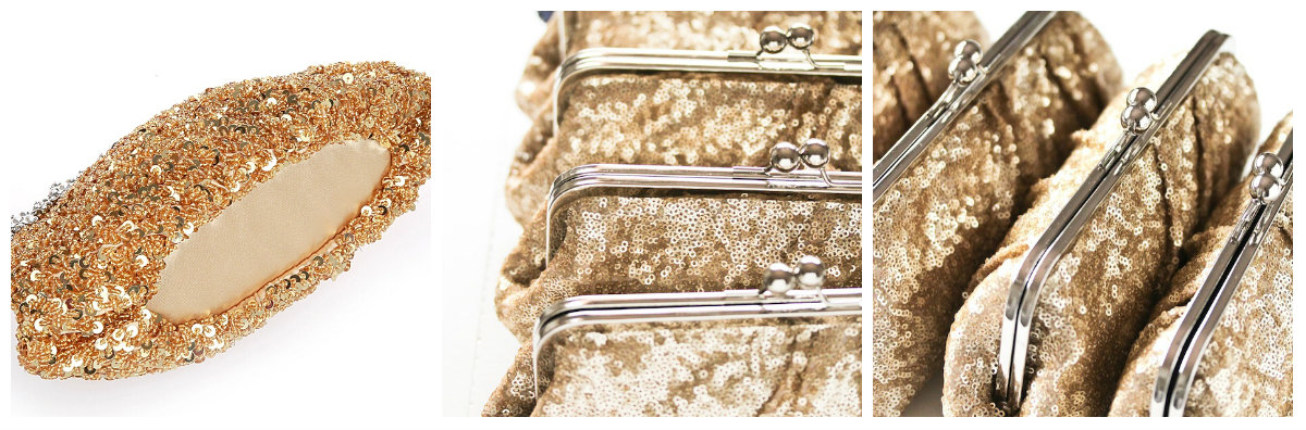 4 sequins Gold Ivory Bridesmaid Clutches collection (1)