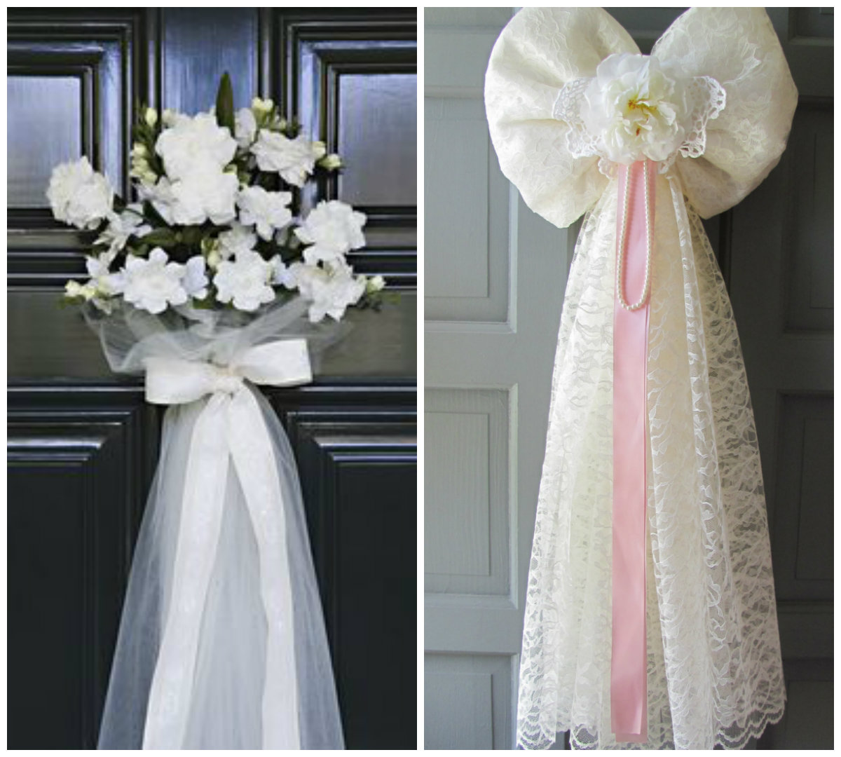 6 door decor with bow design