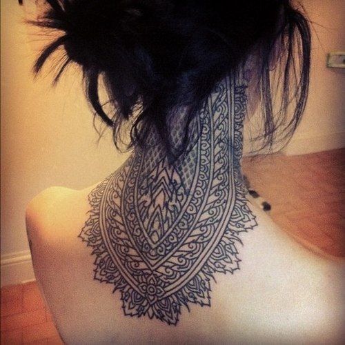 7 heavy design bridal neck tattoos ideas