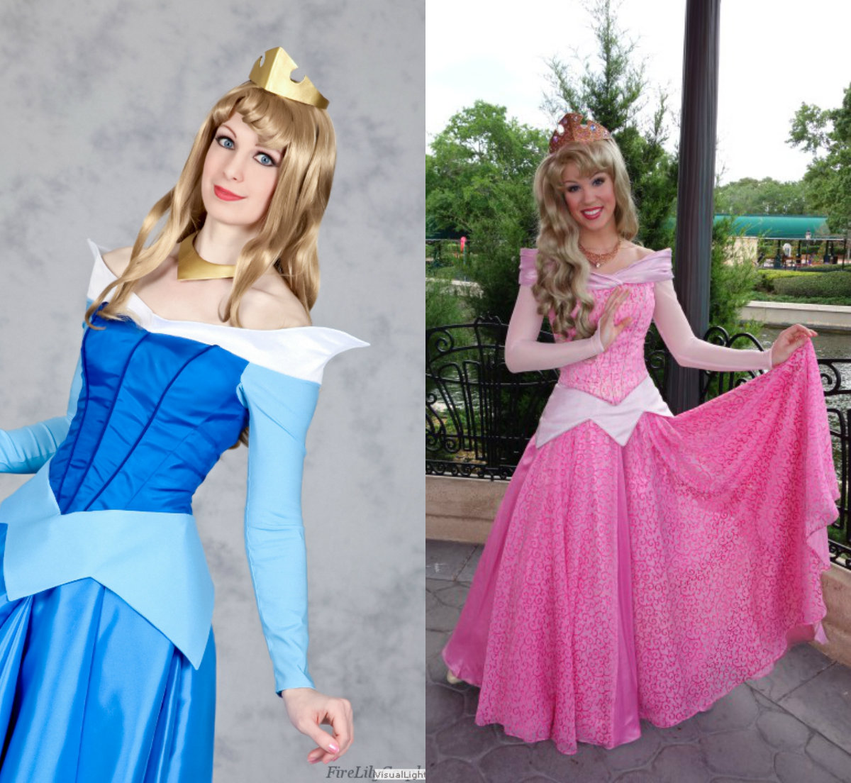 4 Princess Aurora in colorful dresses with loose layers haircut (1)