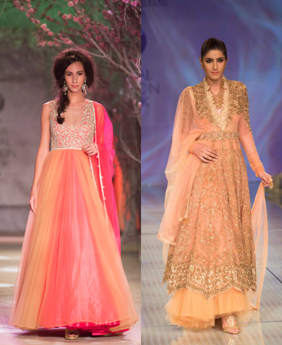 4 indian pinkish peach wedding dress for girls