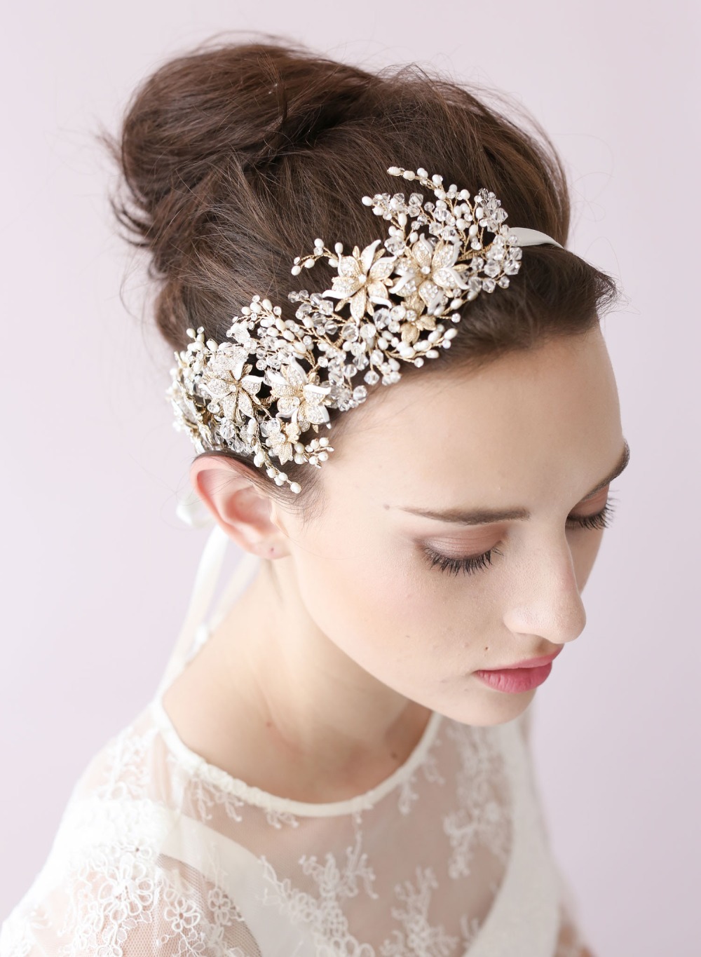 6 Bridal Tiara with Rhinestones Pearls and Crystals (5)