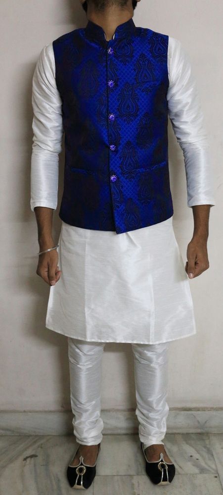 3 Kurta Pyjama Set with Nehru Collar Waist Coat for Men