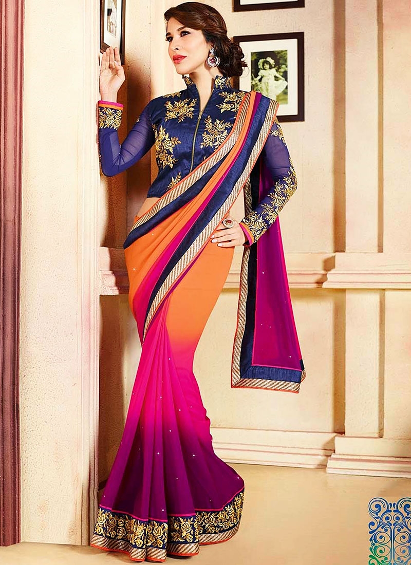 1. Multi color wedding sarees for newly weds bride