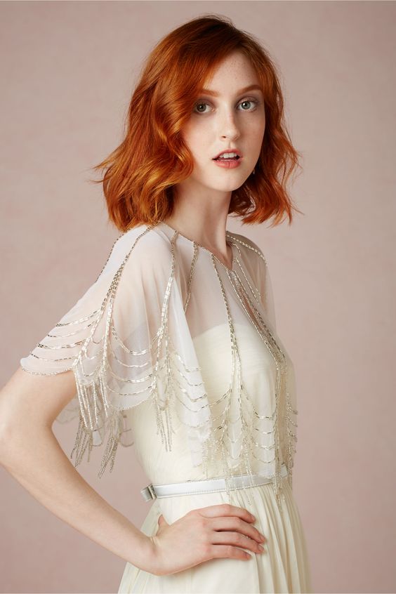 2. trendy Ursa Beaded Wrap for brides