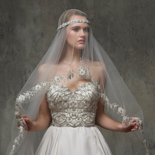 sheer magic veils in bride