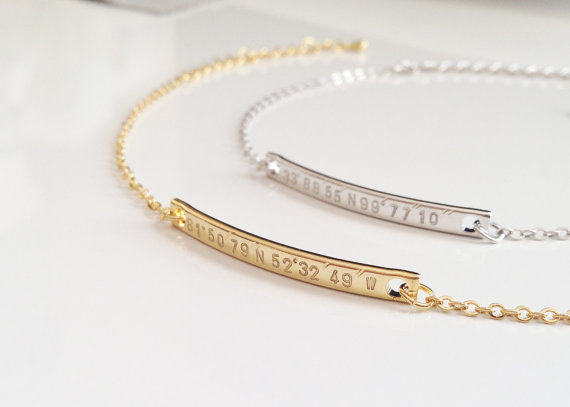 gold and silver bar bracelets (10)