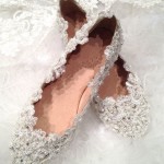 Exclusively Stunning Ivory Beaded & Lace Style Flat Wedding Shoe Items: Exclusively Stunning Ivory Beaded & Lace Style Flat Wedding Shoe Items: