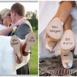 Trend of Writing Date and Name on Bottom of Wedding Shoes for Brides Trend of Writing Date and Name on Bottom of Wedding Shoes for Brides