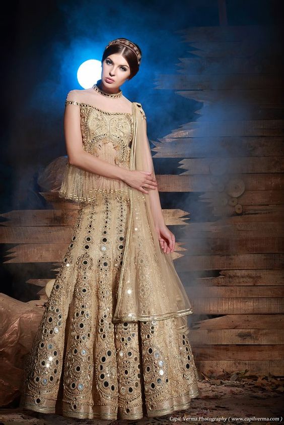 3 golden bridal and party wear attires (2)
