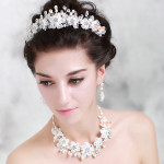 Precious Bridal Tiara with Rhinestone, Pearls and Crystals Precious Bridal Tiara with Rhinestone, Pearls and Crystals
